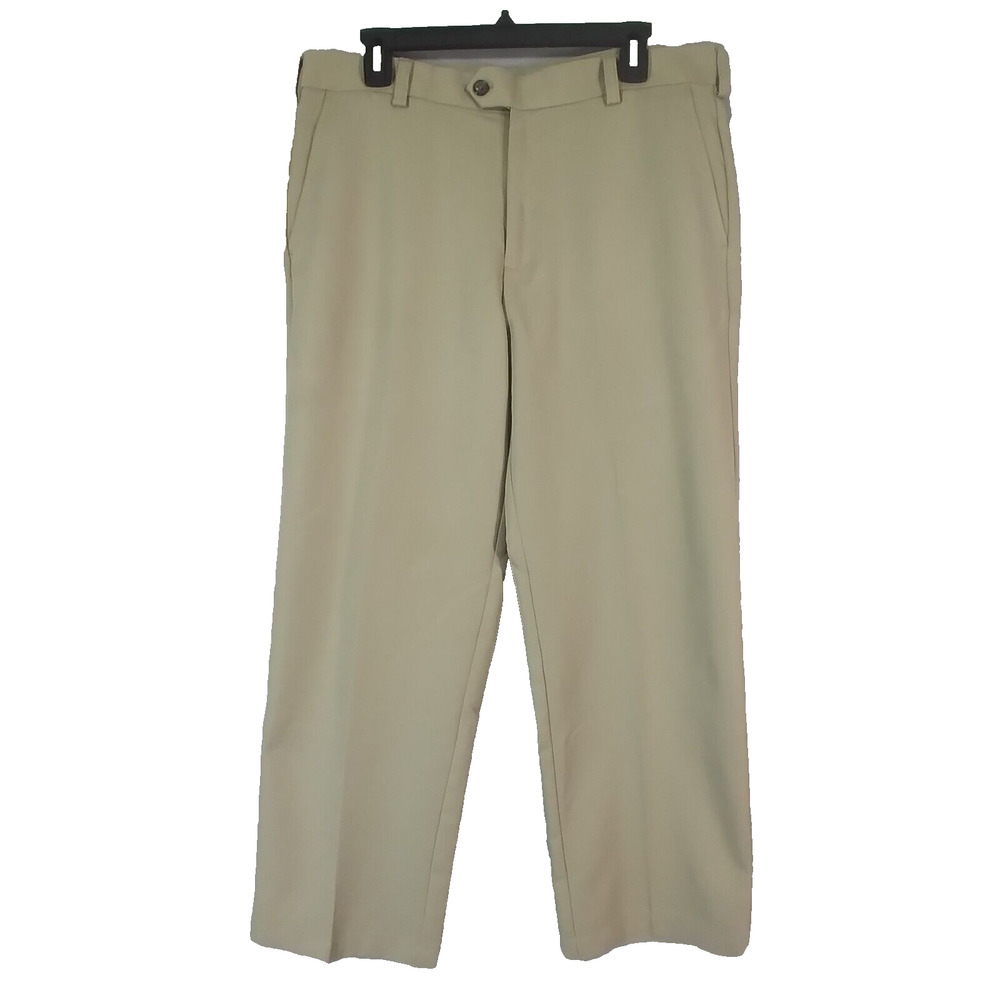 Izod golf men's golf pants 34 x 29 khaki tan beige microfiber